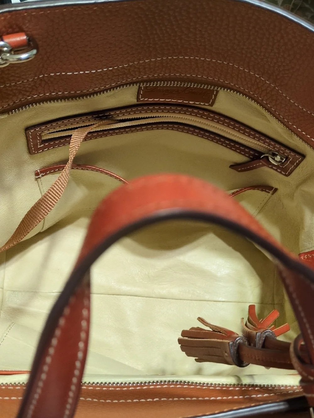 Dooney & Bourke Pebbled Leather Purse in Saddle/Tan - Picture 5 of 8